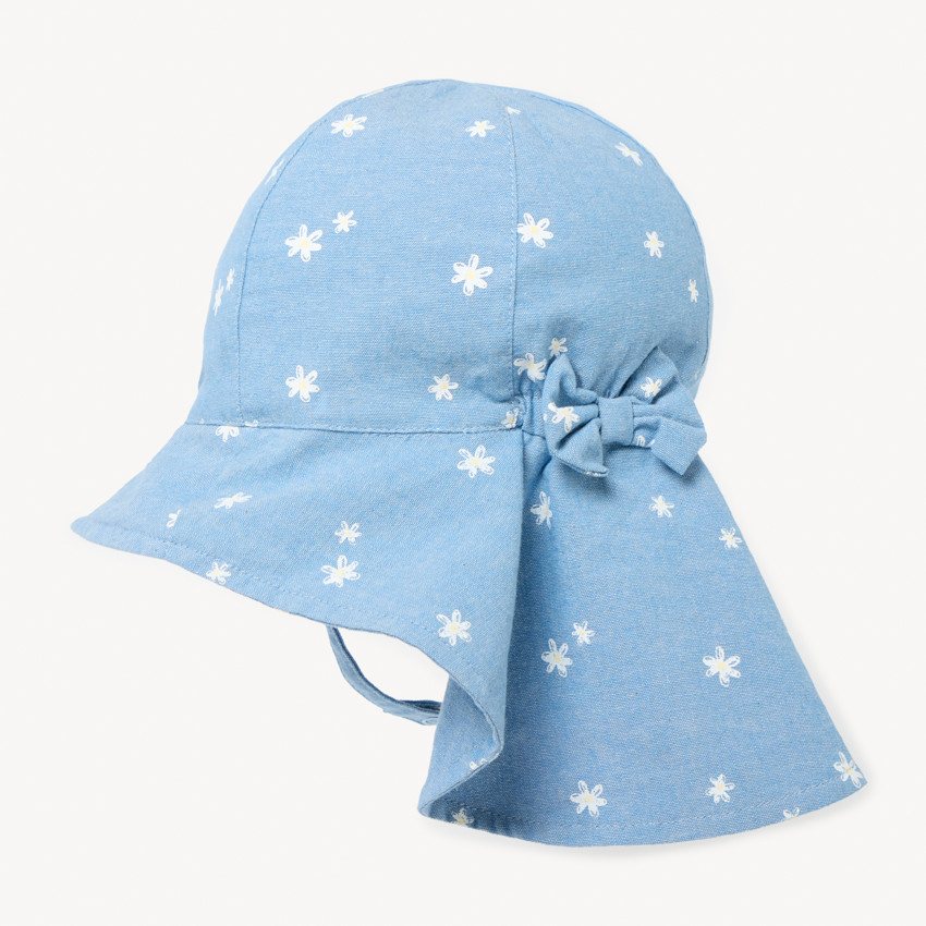 Charlotte saharienne de chambray con flores para niña. 