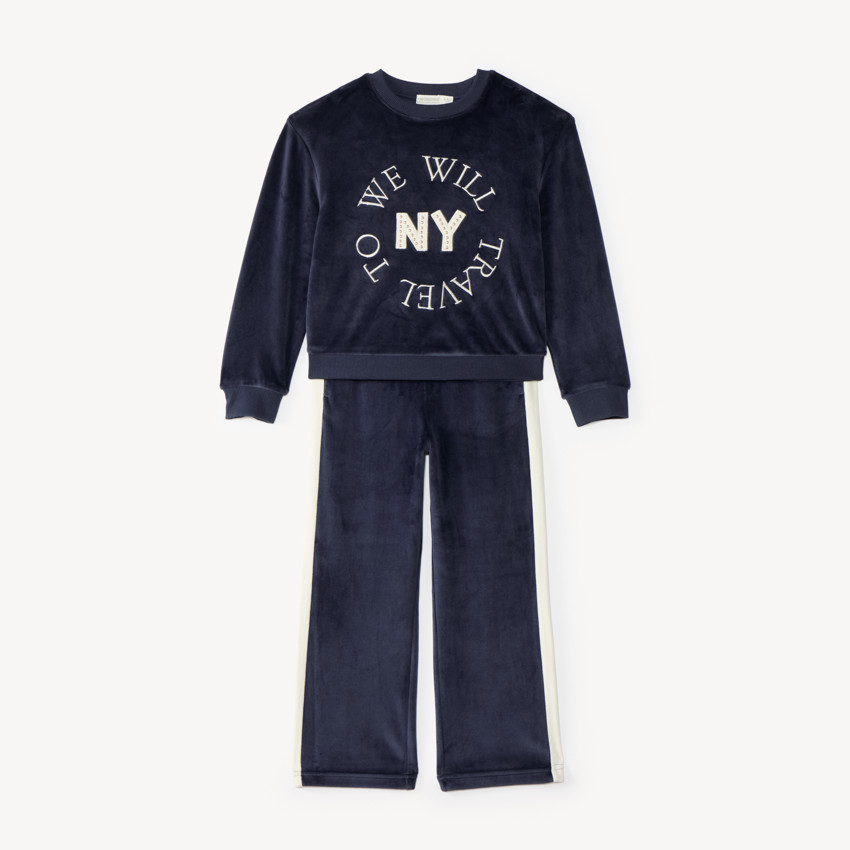 Conjunto de chándal de terciopelo para niña 