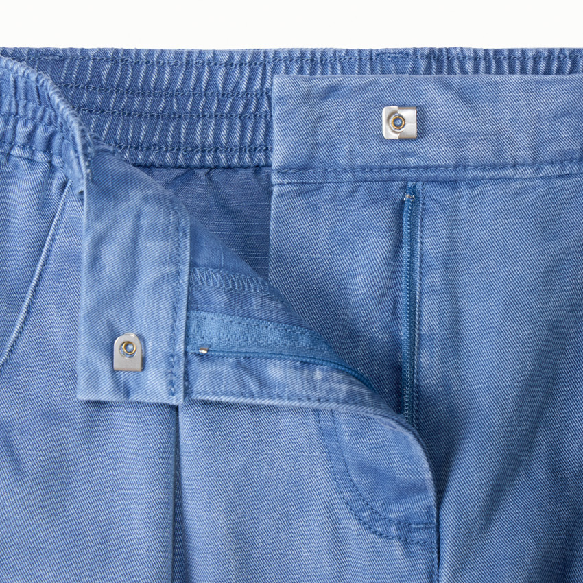 Pantalón cargo de twill liso con cinturón para niña 