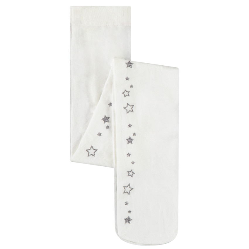 Pareo de medias finas unicolores con estrellas fantásticas para niña 