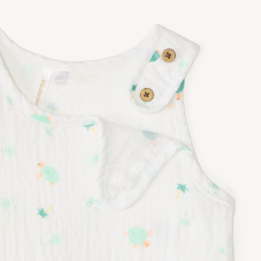 Combinaison corta estampada de tortuga para bebé niño 