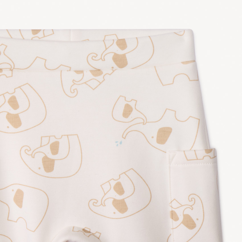 Conjunto de 2 piezas en felpa con estampado de elefantes para bebé 