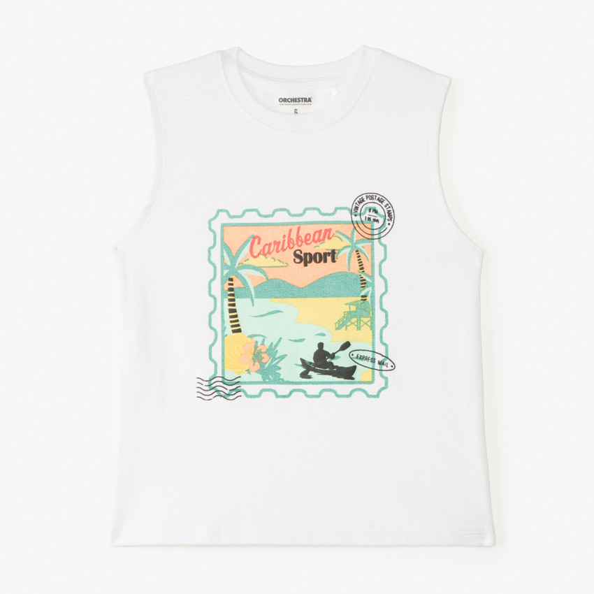 Camiseta sin mangas con estampado de sello niño 