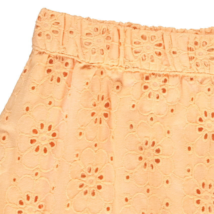 Falda con volante de bordado inglés para niña 