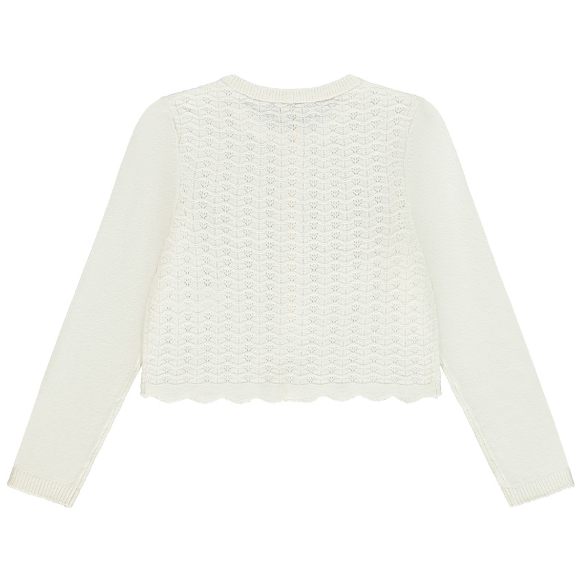 Chaleco corto de punto calado para niña  Additional Chaleco corto de punto calado para niña