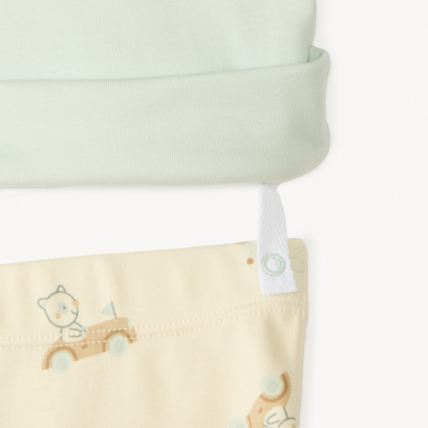 Pijama de 2 piezas en interlock: camiseta de manga larga + pantalón para bebé niño (acabados diferentes según la edad) 