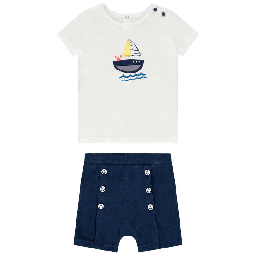 Conjunto corto estilo marinero para bebé niño 