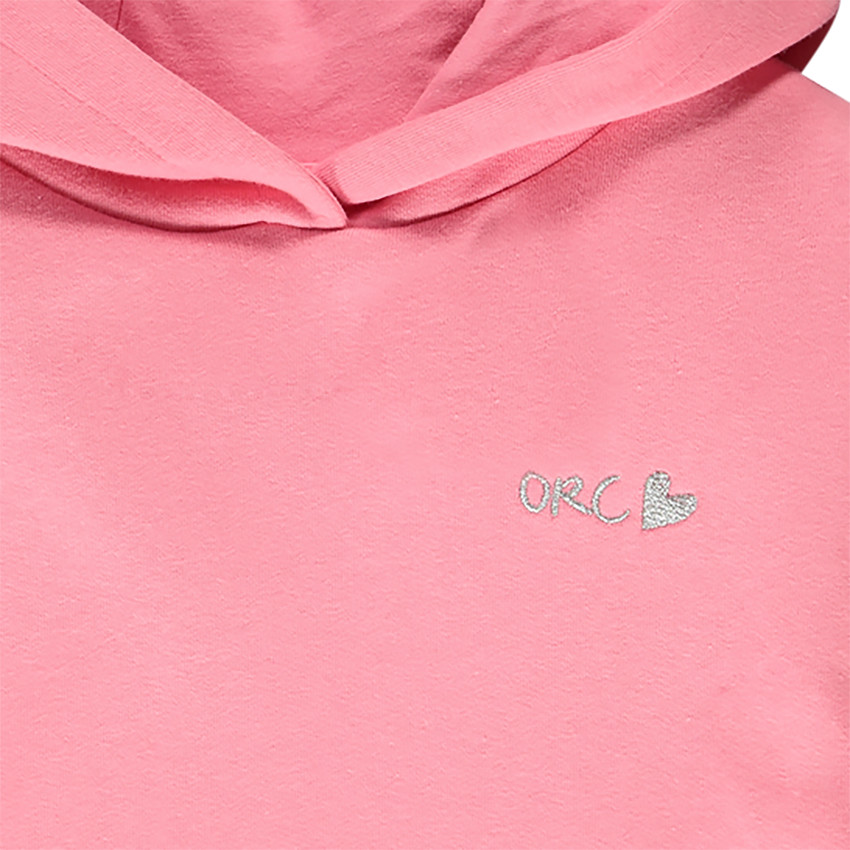 Sweat en molleton gratté uni avec broderie pour fille Main Sweat en molleton gratté uni avec broderie pour fille