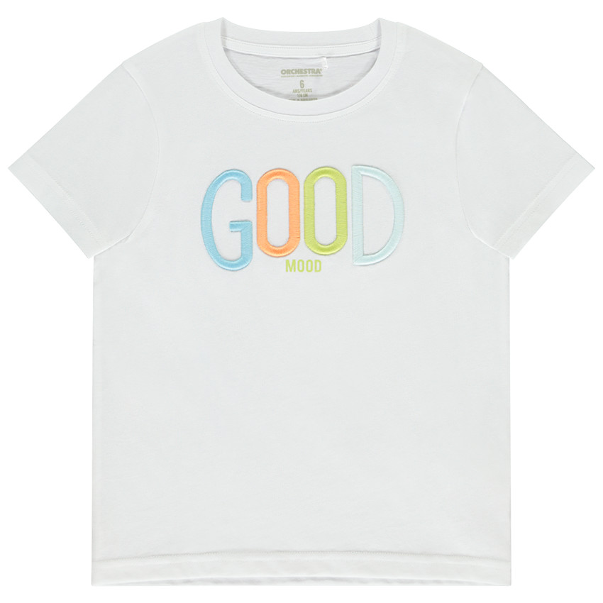 Camiseta de manga corta con bordado 3D para niño 