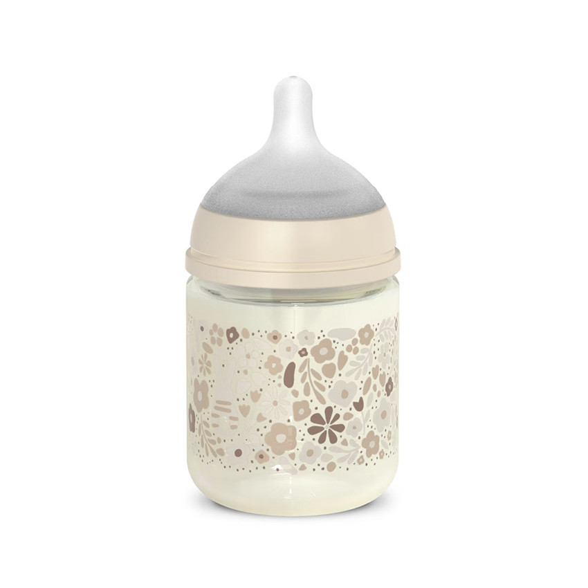 Biberón de vidrio con tetina simétrica SX Pro S 120ml Liberty beige 