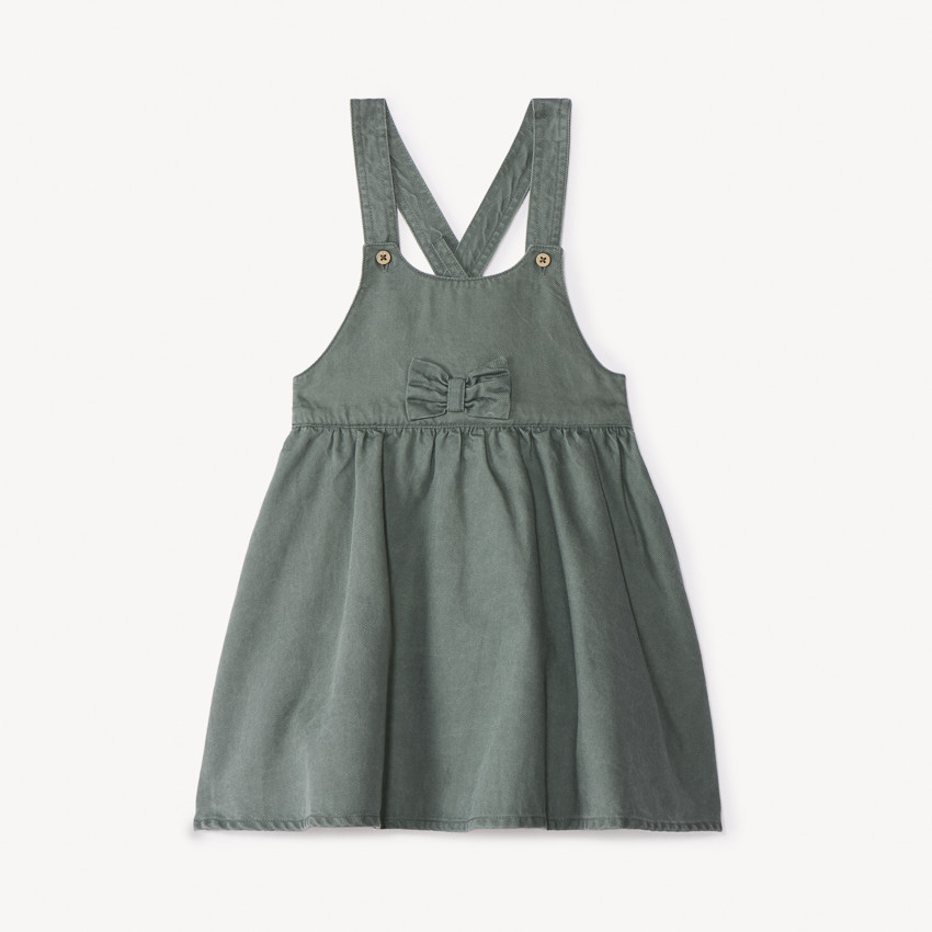 Robe à bretelles croisées et nœud pour bébé fille 