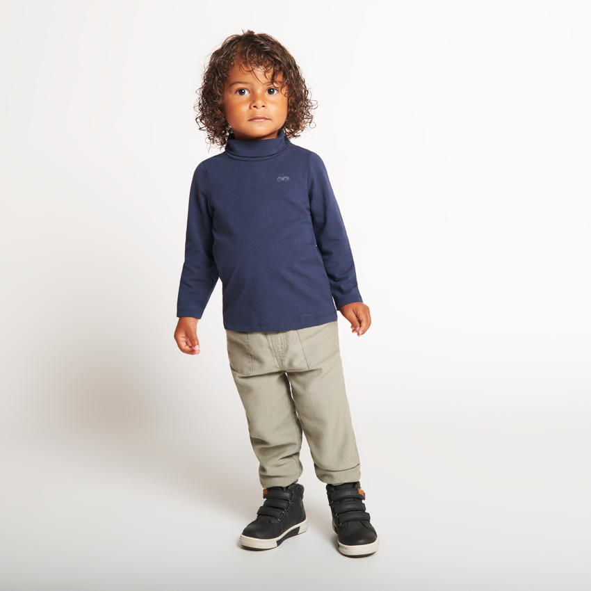 Pack de 2 camisetas interiores de cuello alto lisas para bebé niño 