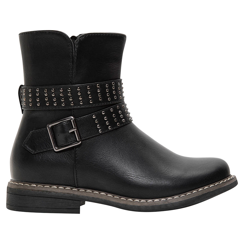 Medias botas de cuero de imitación con abertura con cremallera y tachuelas de fantasía  Additional Medias botas de cuero de imitación con abertura con cremallera y tachuelas de fantasía