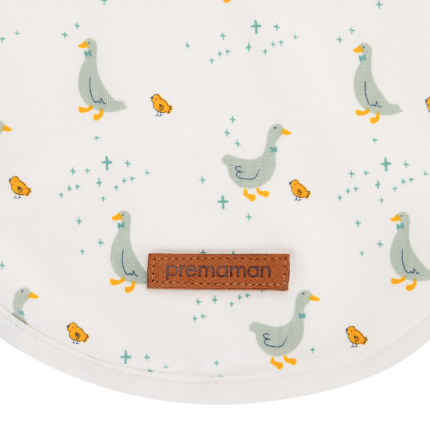 Manta envolvente con estampado de ocas crudo 