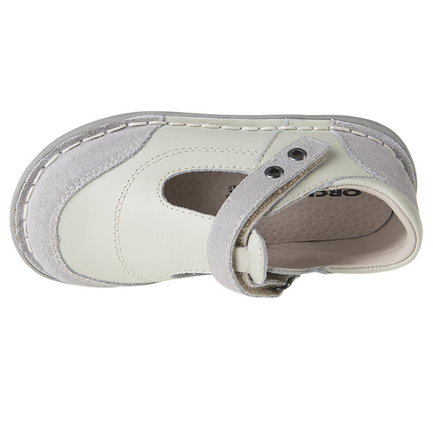 Salomés en cuir bi-matière à scratch du 28 au 35  