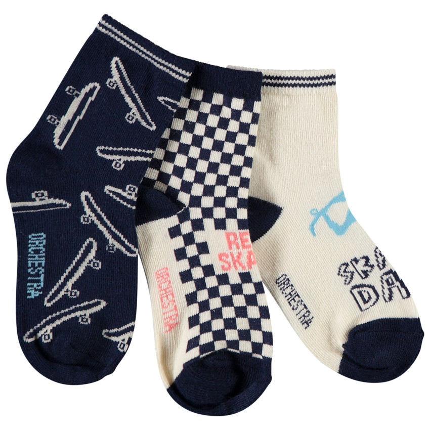 Pack de 3 pares de calcetines normales con estampado para niño  Additional Pack de 3 pares de calcetines normales con estampado para niño