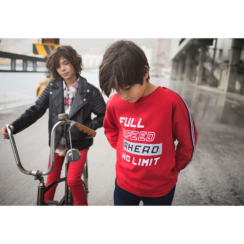 Júnior - Camisa de manga larga de grandes cuadros en contraste con bolsillo 