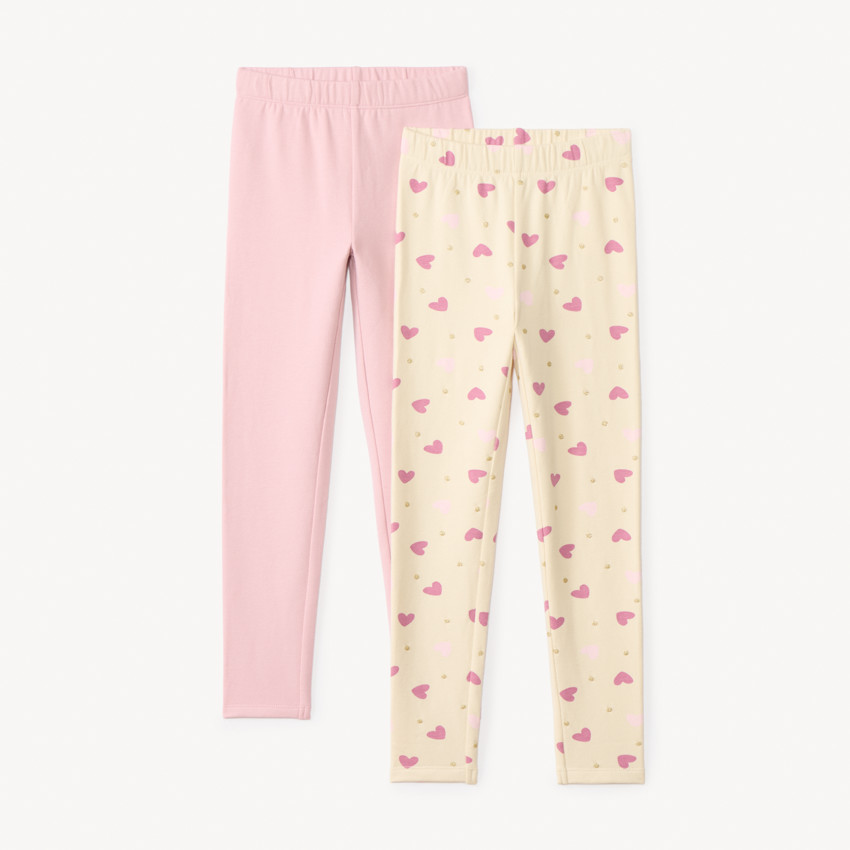 Lote de 2 leggings de felpa para niña 