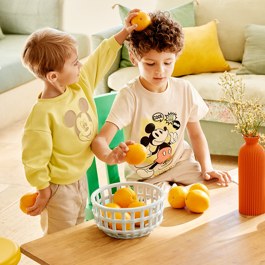 Camiseta de manga corta con estampado de Mickey Disney para niño 