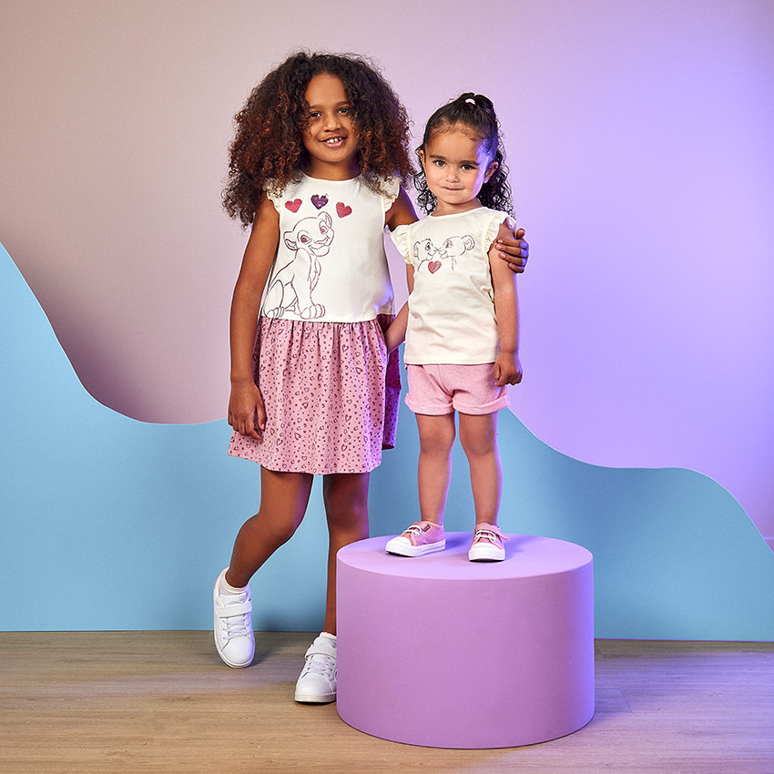 Vestido efecto 2 en 1 Nala Disney con lentejuelas mágicas para niña 