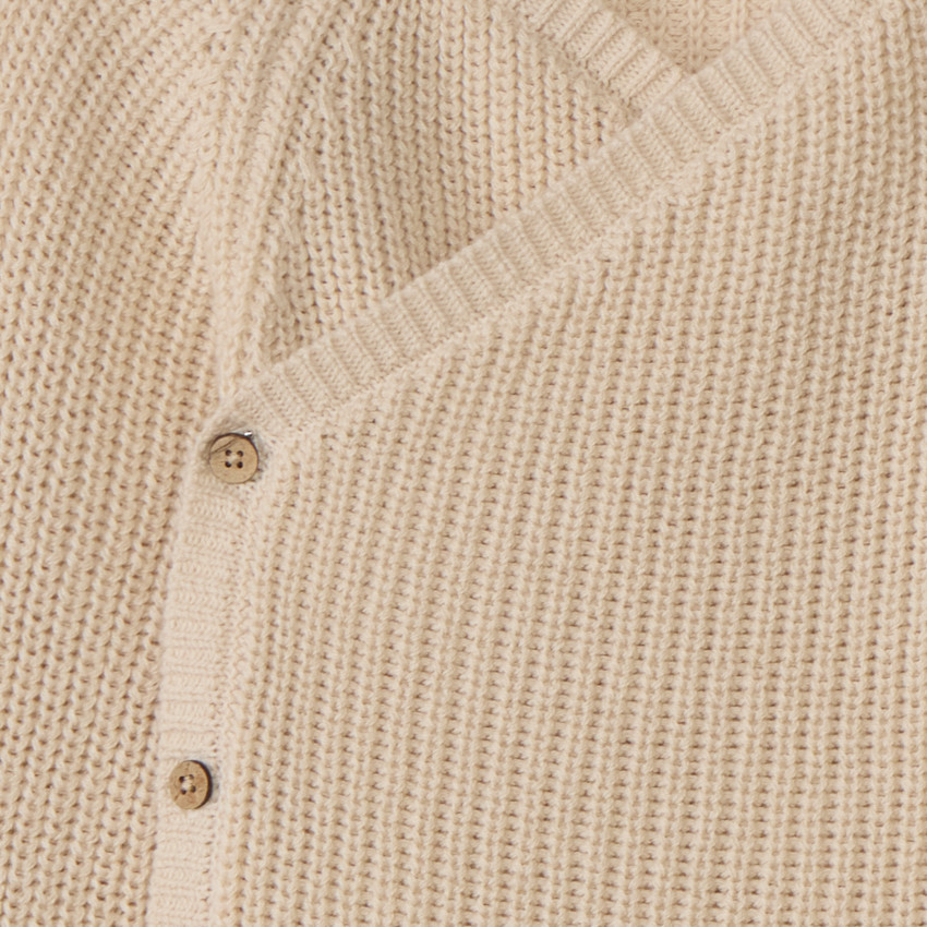 Chaqueta de punto perlado lisa para bebé 