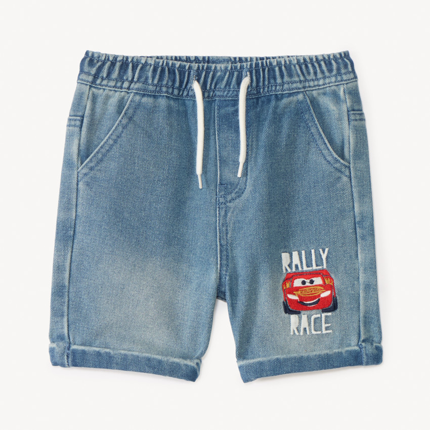 Bermudas de mezclilla con bordado de Flash McQueen de Cars de Disney para bebé niño 