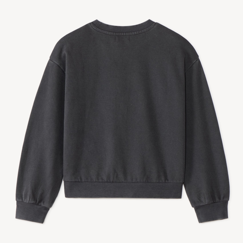 Sudadera oversize de felpa para niña con bordado divertido. 