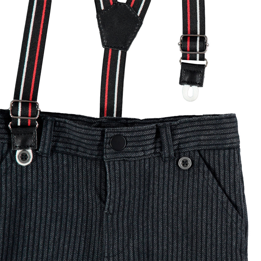 Pantalon rayé à bretelles de fête pour bébé garçon 