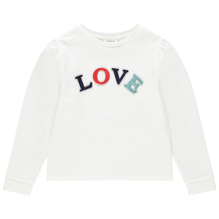 Sweat en molleton à inscription colorée brodée 