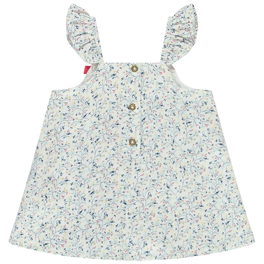 Top en satin de coton imprimé fleuri pour bébé fille 