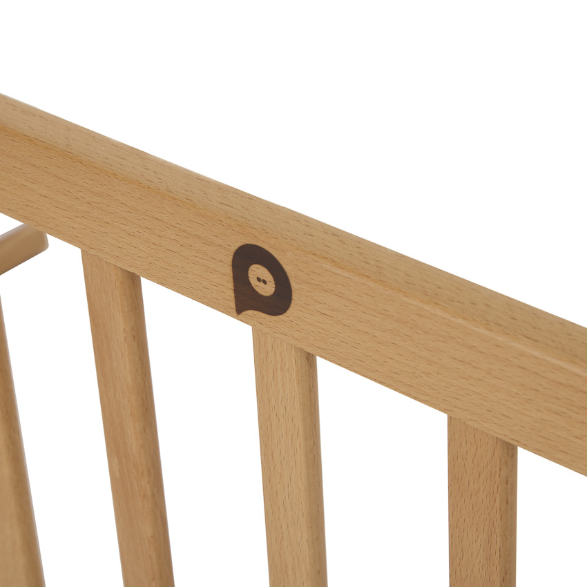 Barandilla de cama de madera de haya 120 x 40 cm 