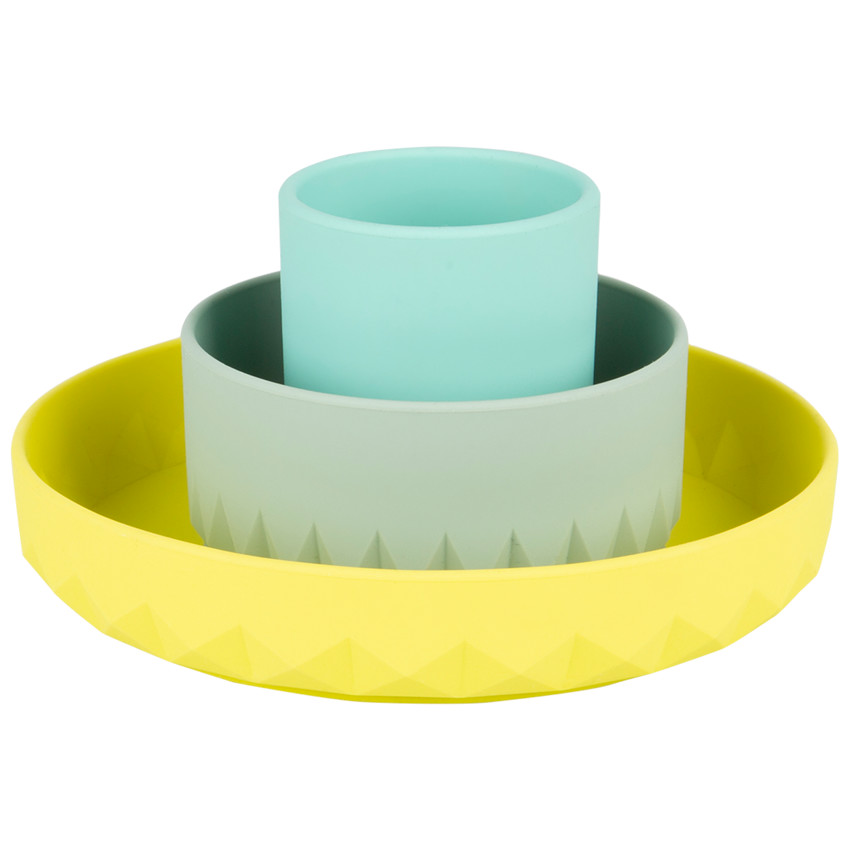 Set de vajilla de silicona 3 piezas - Origami 