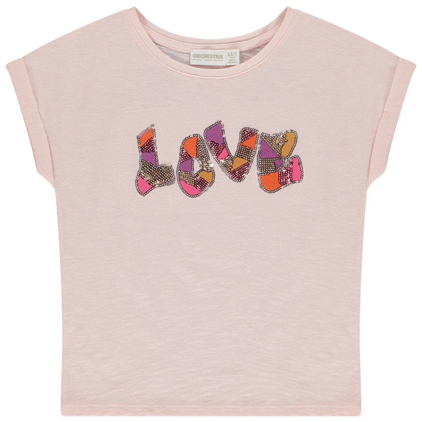 Camiseta manga corta motivo Love con lentejuelas para niña  Additional Camiseta manga corta motivo Love con lentejuelas para niña