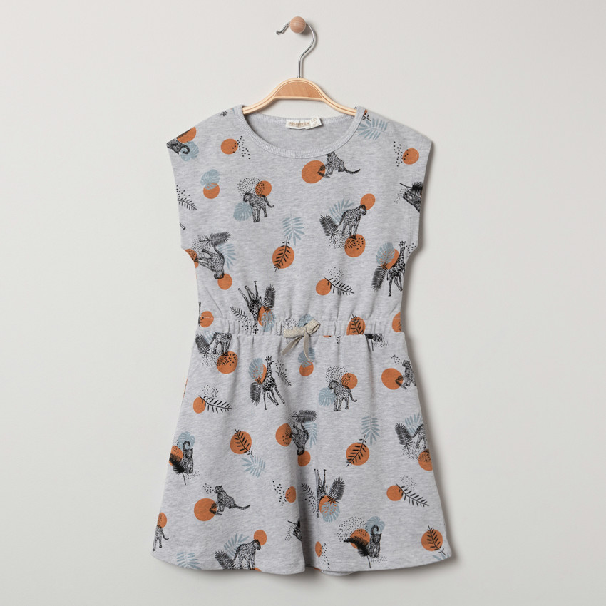 Vestido de punto sin mangas estampado motivos animales 