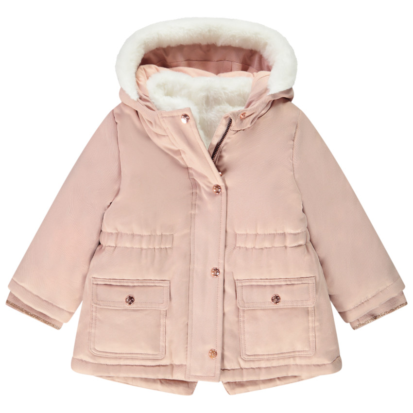 Parka Grand Froid 2 en 1 doubl e fausse fourrure pour b b fille