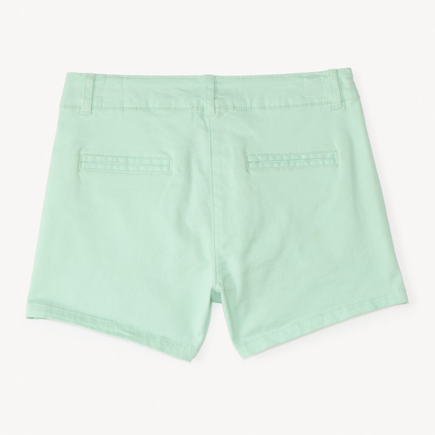 Pantalón de twill liso efecto pinza para niña 