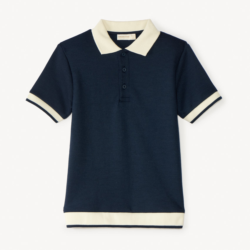 Polo de manga corta bicolor para niño. 