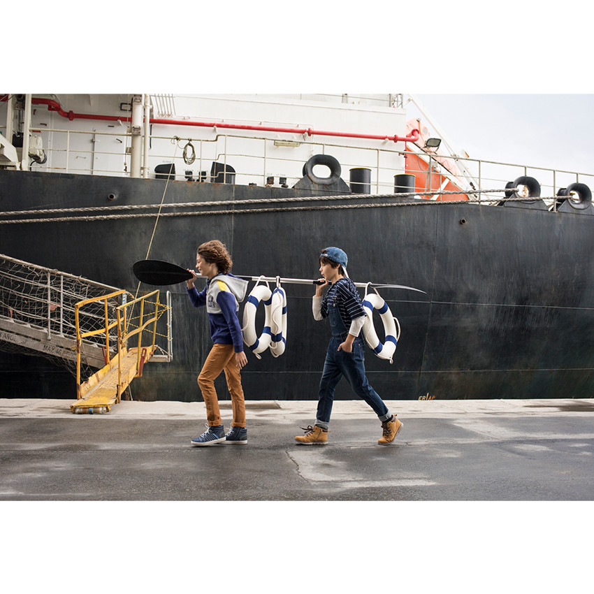 Júnior - Camiseta de manga cortaon capucha a rayas all-over con bolsillo 