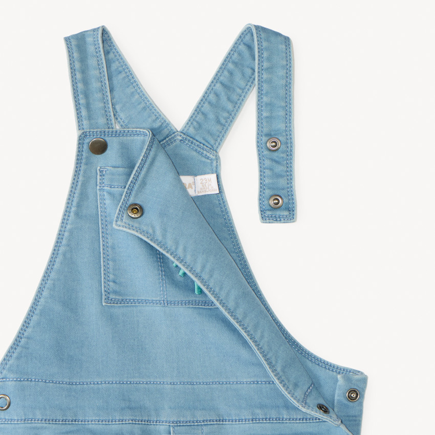 Peto corto de vaquero estilo workwear con bordado de palmera para bebé niño 