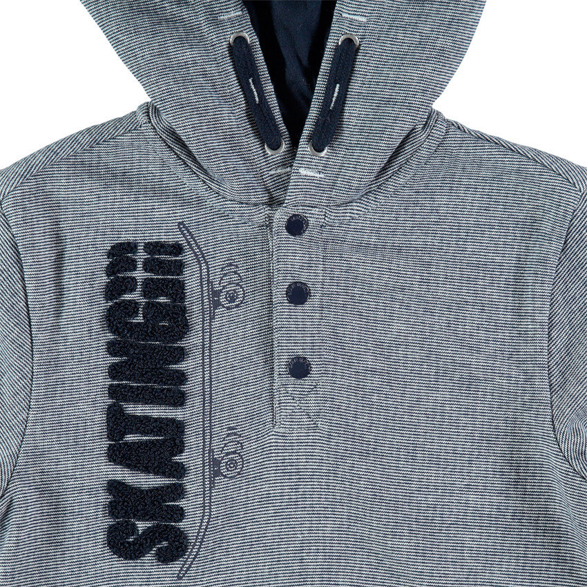 Sudadera de felpa con capucha e inscripciones de rizo 