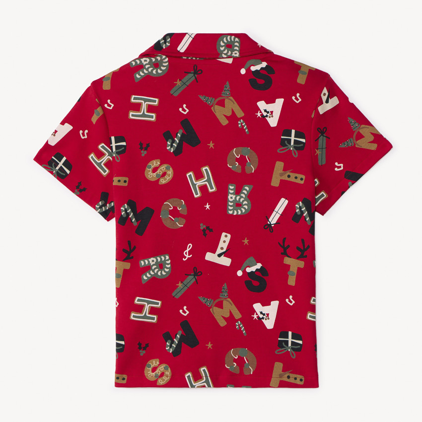 Set pyjama court en interlock imprimé Noël pour garçon 