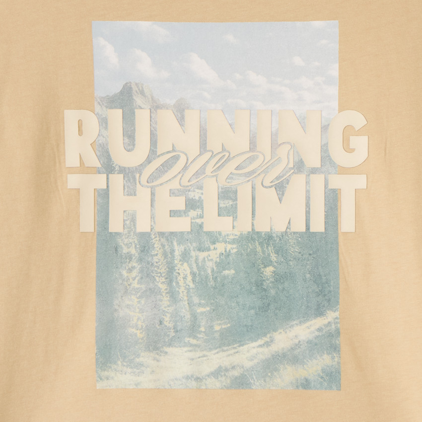 Camiseta de manga larga oversize con fotoprint de montaña para niño 