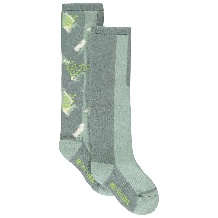 Lote de 2 pares de calcetines altos de esquí para niño 