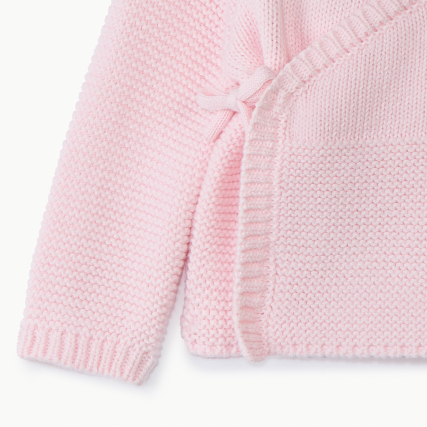 Gilet de punto efecto cruzado para bebé niña prematura 