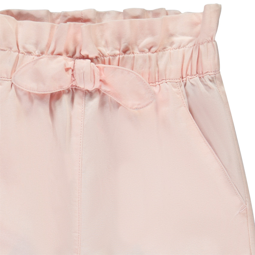 Pantalón ancho corte paper bag con lazo para niña 