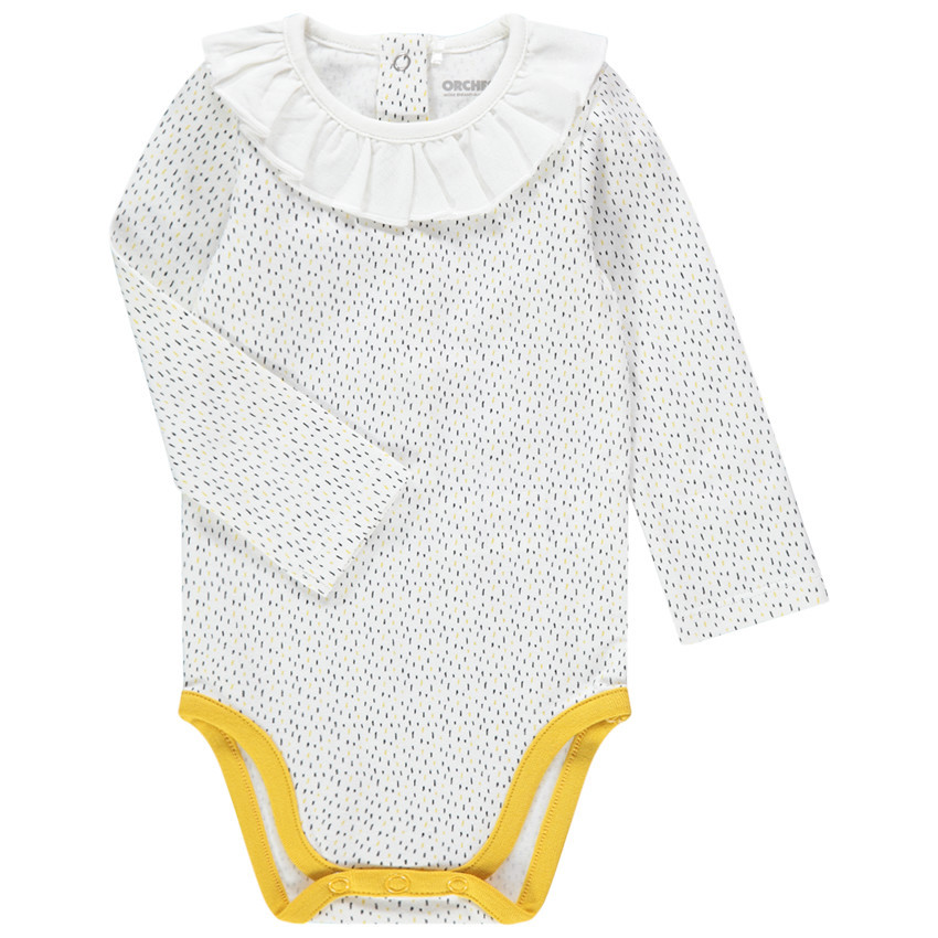 Body manches longues imprimé à col volanté 