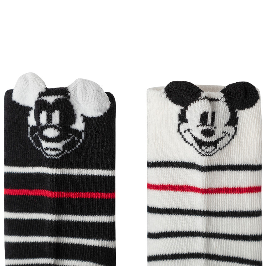 Pack de 2 pares de calcetines de rayas motivo  Mickey Disney 