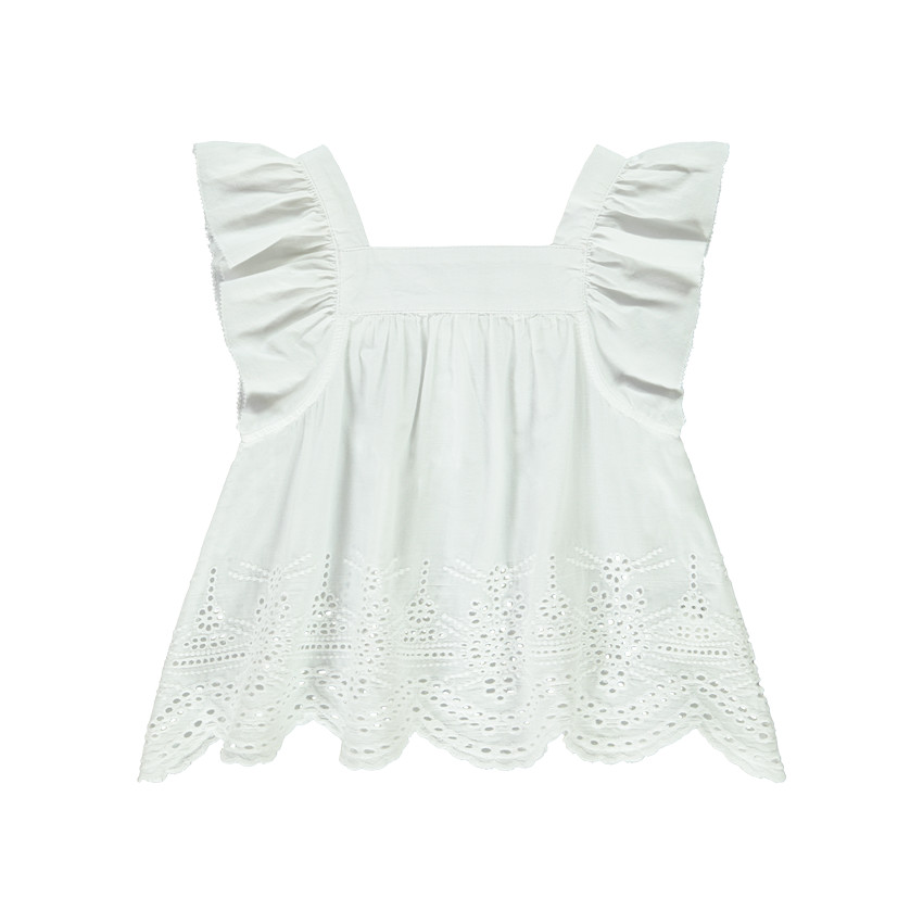 Tunique manches courtes brodée pour fille 