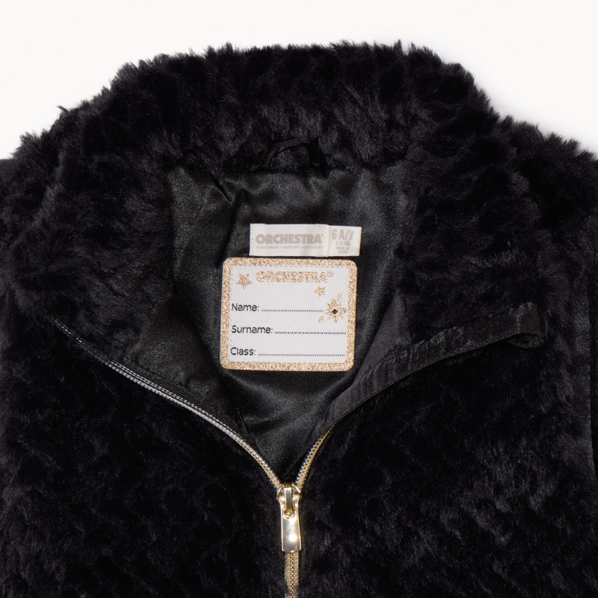 Chaleco sin mangas de pelo sintético con cinturón para niña 