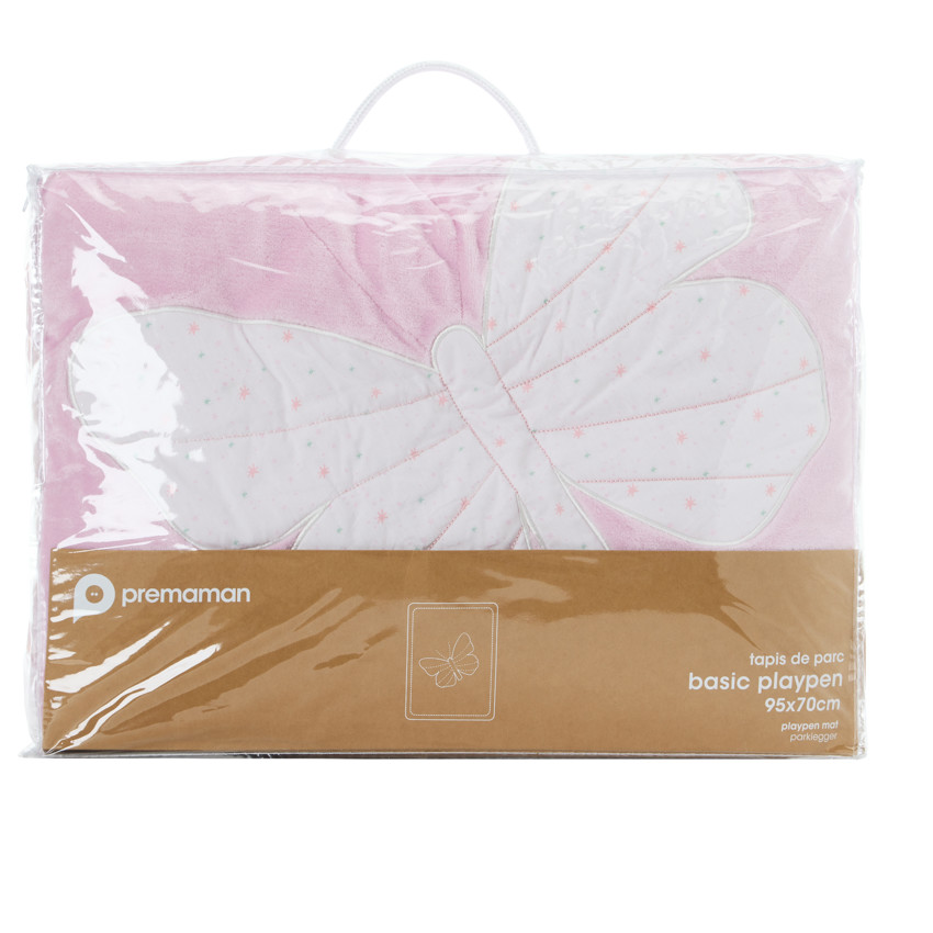 Alfombra de parque bicolor 70 x 95 cm con estampado de mariposas 